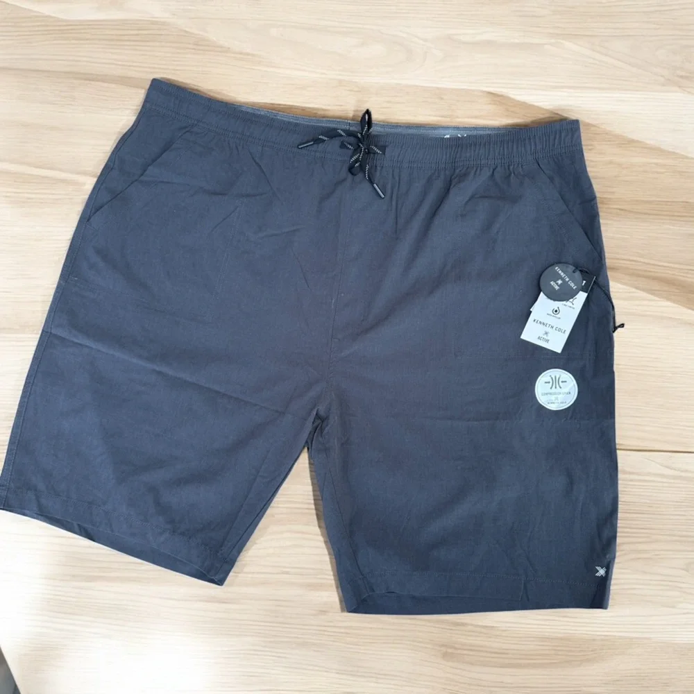 Kenneth Cole Active Dark Gray Athletic shorts compression liner NWT 4X - Picture 1 of 12